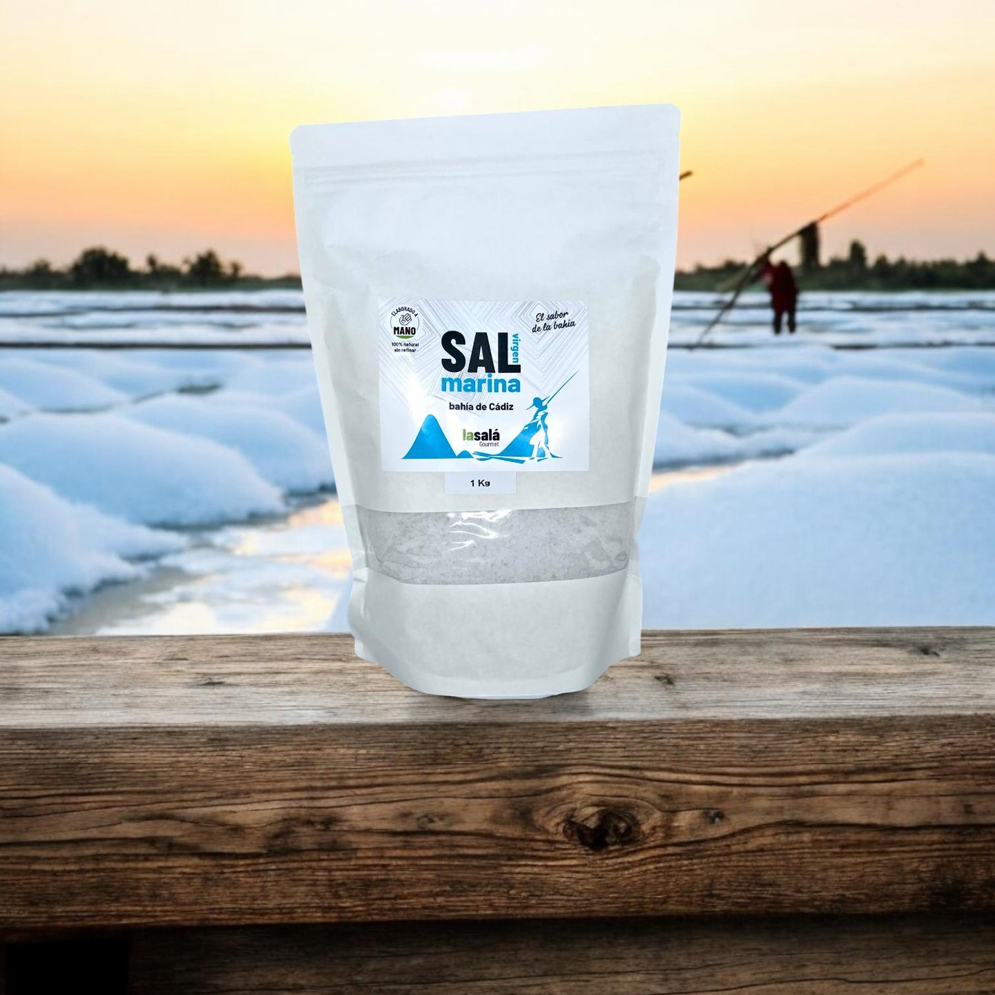 Sal marina virgen 1 kg, artesanal, natural y sin refinar.